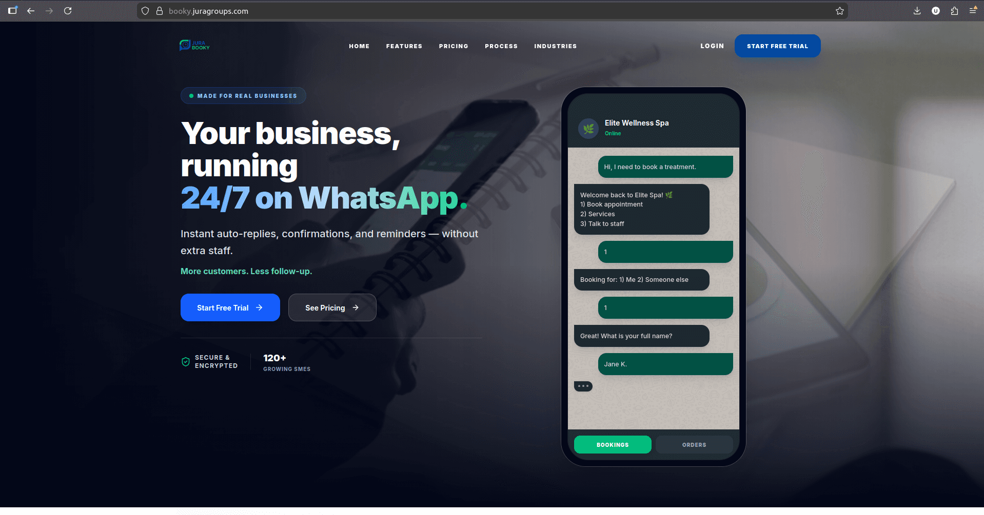 JURA Booky — WhatsApp Business Assistant